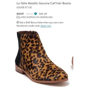 Lo-Tallie Metallic Genuine Calf Hair Bootie